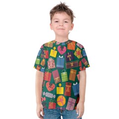 Presents Gifts Background Colorful Kids  Cotton Tee