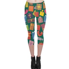 Presents Gifts Background Colorful Capri Leggings  by HermanTelo