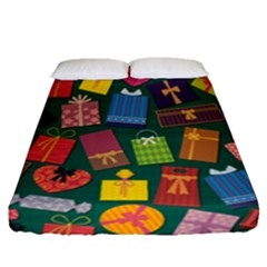Presents Gifts Background Colorful Fitted Sheet (queen Size)