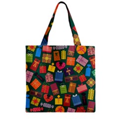Presents Gifts Background Colorful Zipper Grocery Tote Bag