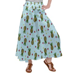 Pineapple Watermelon Fruit Lime Satin Palazzo Pants