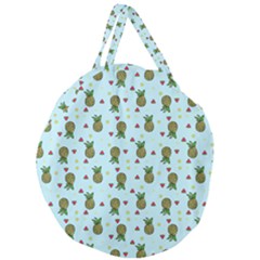 Pineapple Watermelon Fruit Lime Giant Round Zipper Tote