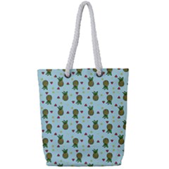 Pineapple Watermelon Fruit Lime Full Print Rope Handle Tote (small)