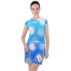 Sea Underwater Life Fish Drawstring Hooded Dress by HermanTelo