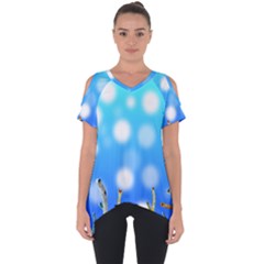 Sea Underwater Life Fish Cut Out Side Drop Tee by HermanTelo