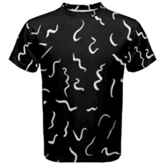 Scribbles Lines Painting Men s Cotton Tee