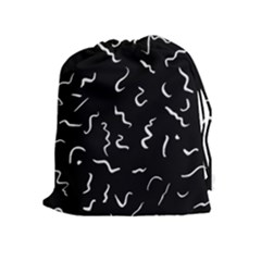 Scribbles Lines Painting Drawstring Pouch (xl)
