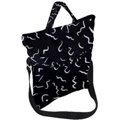 Scribbles Lines Painting Fold Over Handle Tote Bag