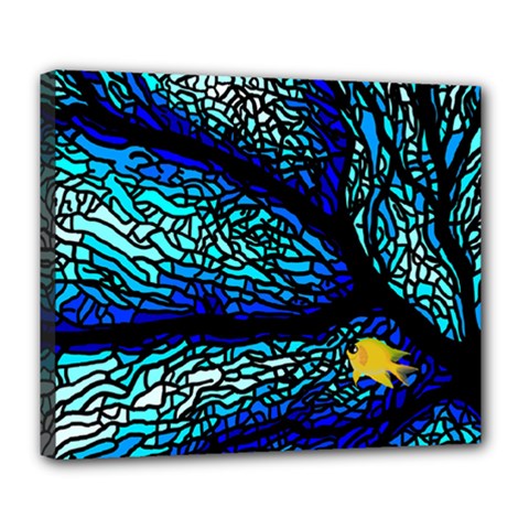 Sea Coral Stained Glass Deluxe Canvas 24  X 20  (stretched) by HermanTelo