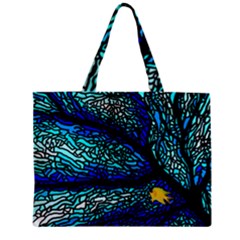 Sea Coral Stained Glass Zipper Mini Tote Bag