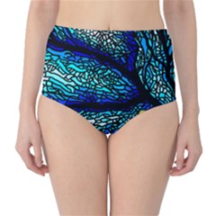 Sea Coral Stained Glass Classic High-waist Bikini Bottoms