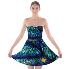 Sea Coral Stained Glass Strapless Bra Top Dress