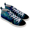 Sea Coral Stained Glass Men s Mid-Top Canvas Sneakers View3