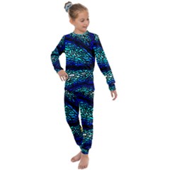 Sea Coral Stained Glass Kids  Long Sleeve Set  by HermanTelo