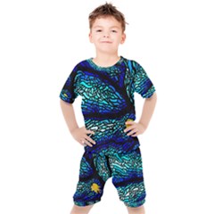 Sea Coral Stained Glass Kids  Tee And Shorts Set