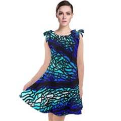 Sea Coral Stained Glass Tie Up Tunic Dress