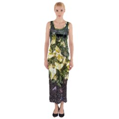 April Pansies Fitted Maxi Dress by Riverwoman