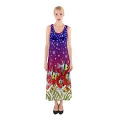 Sea Snow Christmas Coral Fish Sleeveless Maxi Dress