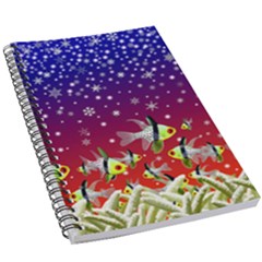 Sea Snow Christmas Coral Fish 5 5  X 8 5  Notebook