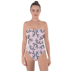 Koi Fish Pattern Tie Back One Piece Swimsuit