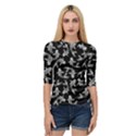 Koi Fish Pattern Quarter Sleeve Raglan Tee View1