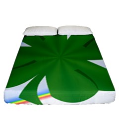 Shamrock Clover Saint Patrick Leaves Fitted Sheet (queen Size)