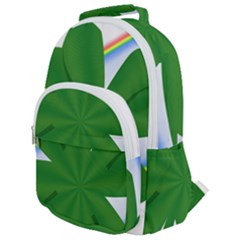 Shamrock Clover Saint Patrick Leaves Rounded Multi Pocket Backpack