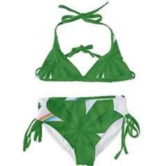 Shamrock Clover Saint Patrick Leaves Kids  Classic Bikini Set by HermanTelo