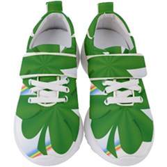 Shamrock Clover Saint Patrick Leaves Kids  Velcro Strap Shoes