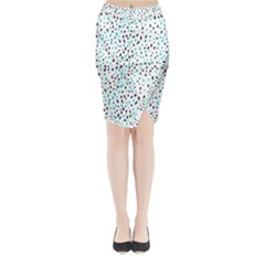 Seamless Texture Fill Polka Dots Midi Wrap Pencil Skirt by HermanTelo