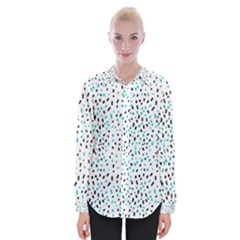 Seamless Texture Fill Polka Dots Womens Long Sleeve Shirt
