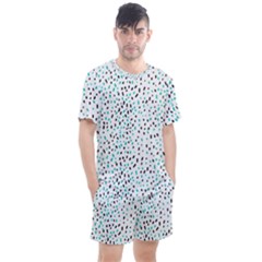 Seamless Texture Fill Polka Dots Men s Mesh Tee And Shorts Set