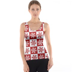 Snowflake Red White Tank Top