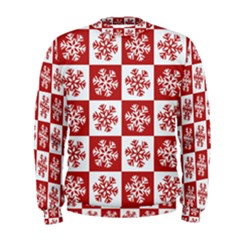 Snowflake Red White Men s Sweatshirt by HermanTelo