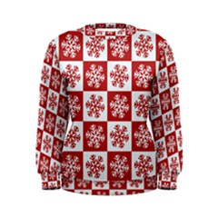 Snowflake Red White Women s Sweatshirt
