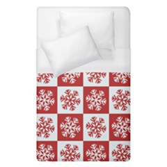Snowflake Red White Duvet Cover (Single Size)