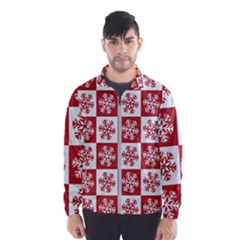 Snowflake Red White Men s Windbreaker