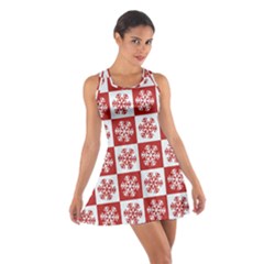 Snowflake Red White Cotton Racerback Dress