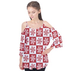 Snowflake Red White Flutter Tees