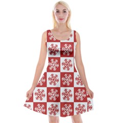 Snowflake Red White Reversible Velvet Sleeveless Dress