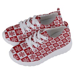 Snowflake Red White Kids  Lightweight Sports Shoes