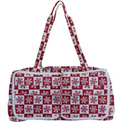 Snowflake Red White Multi Function Bag