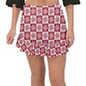 Snowflake Red White Fishtail Mini Chiffon Skirt View1