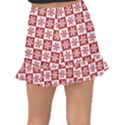 Snowflake Red White Fishtail Mini Chiffon Skirt View2