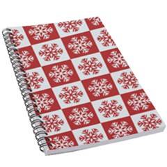 Snowflake Red White 5.5  x 8.5  Notebook