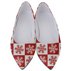 Snowflake Red White Women s Low Heels