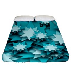 Stars Christmas Ice 3d Fitted Sheet (queen Size)