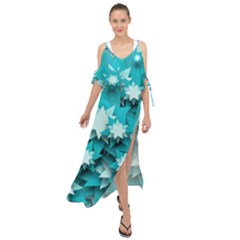 Stars Christmas Ice 3d Maxi Chiffon Cover Up Dress by HermanTelo