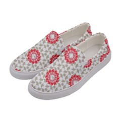 Stamping Pattern Red Women s Canvas Slip Ons by HermanTelo