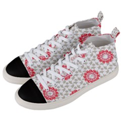 Stamping Pattern Red Men s Mid-top Canvas Sneakers